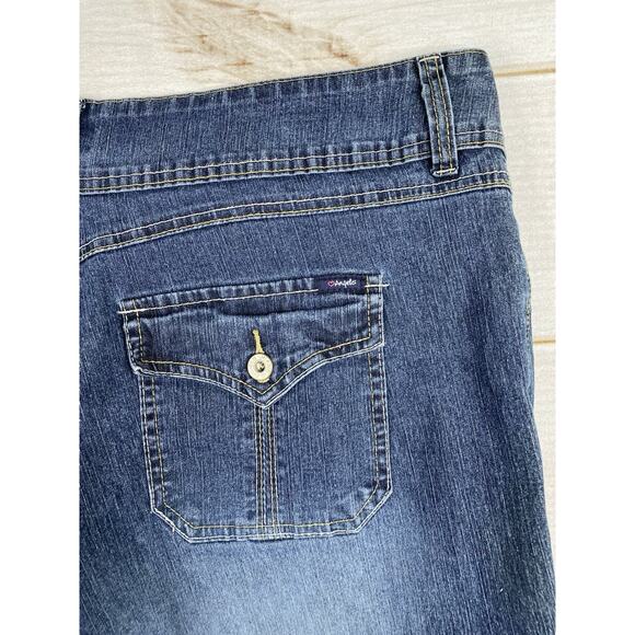 Angels Jeans Womens Sz 22 Dark Distressed Cropped Stretch Denim 90s Y2K Retro - Picture 9 of 9